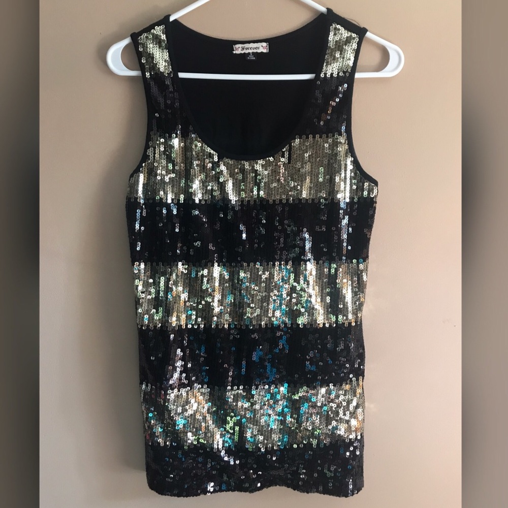 Sequin sleeveless top